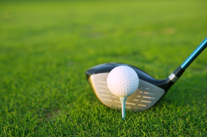 golf club and ball