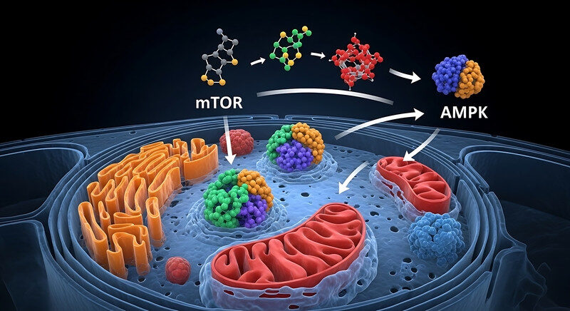 Cellular Pathways Illustration of mTOR and AMPK Signaling Cellular Pathways Illustration of mTOR and AMPK Signaling