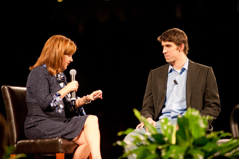 Tamara Lowe interviews Michael Phelps at a Get Motivated Seminar 